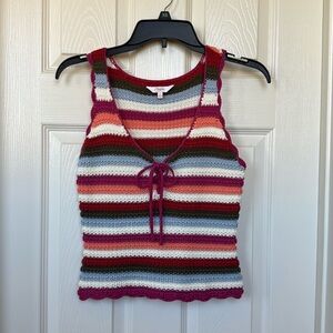Striped Crochet Tank Top